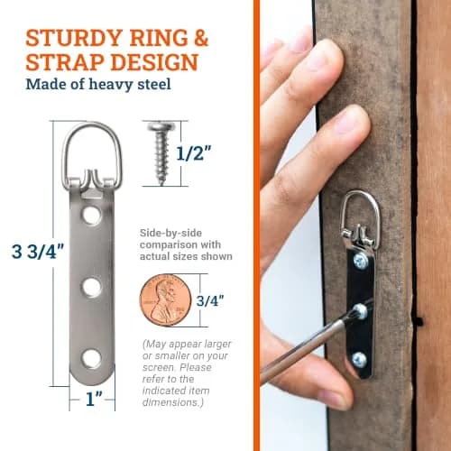 Picture Hang Solutions 3-Hole D-Ring Heavy Duty Picture Hangers 30 Pack | Supports up to 50 lb thumbnail 6