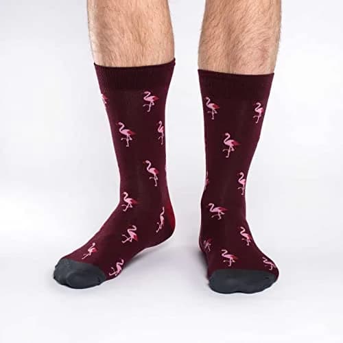 Good Luck Sock Men's Flamingo Crew Socks Large (Shoe size 7-12) | Fun Flamingo Design with Reinforced Toe thumbnail 2