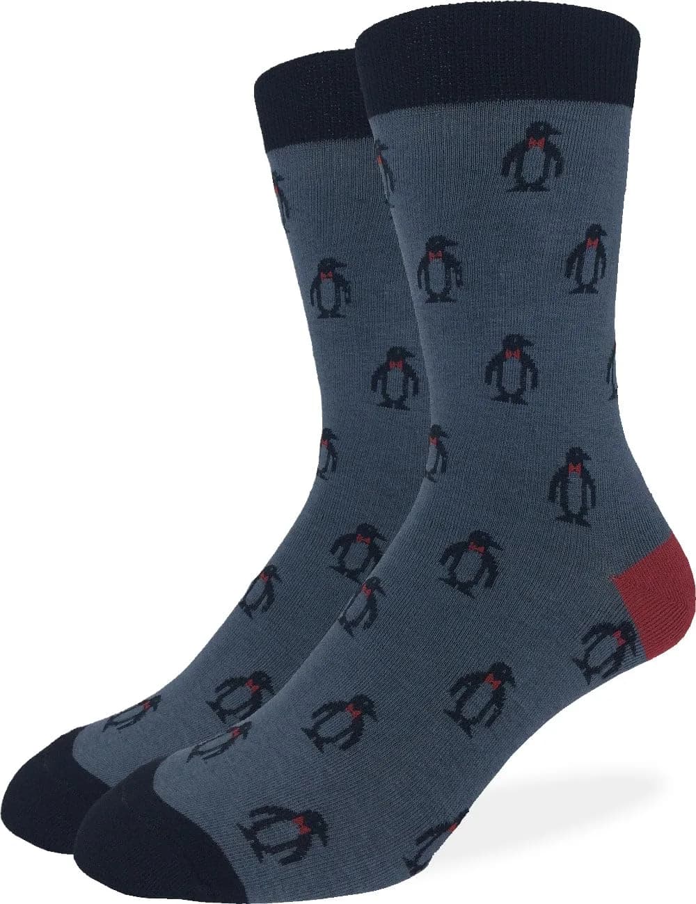 Good Luck Sock Men's Penguin Crew Socks, Grey, Large | Fun, Breathable & Reinforced (70-120 chars)