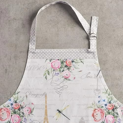 Maison d' Hermine Aprons for women with Pocket 100% Cotton | Stylish European Design, Full Coverage thumbnail 9