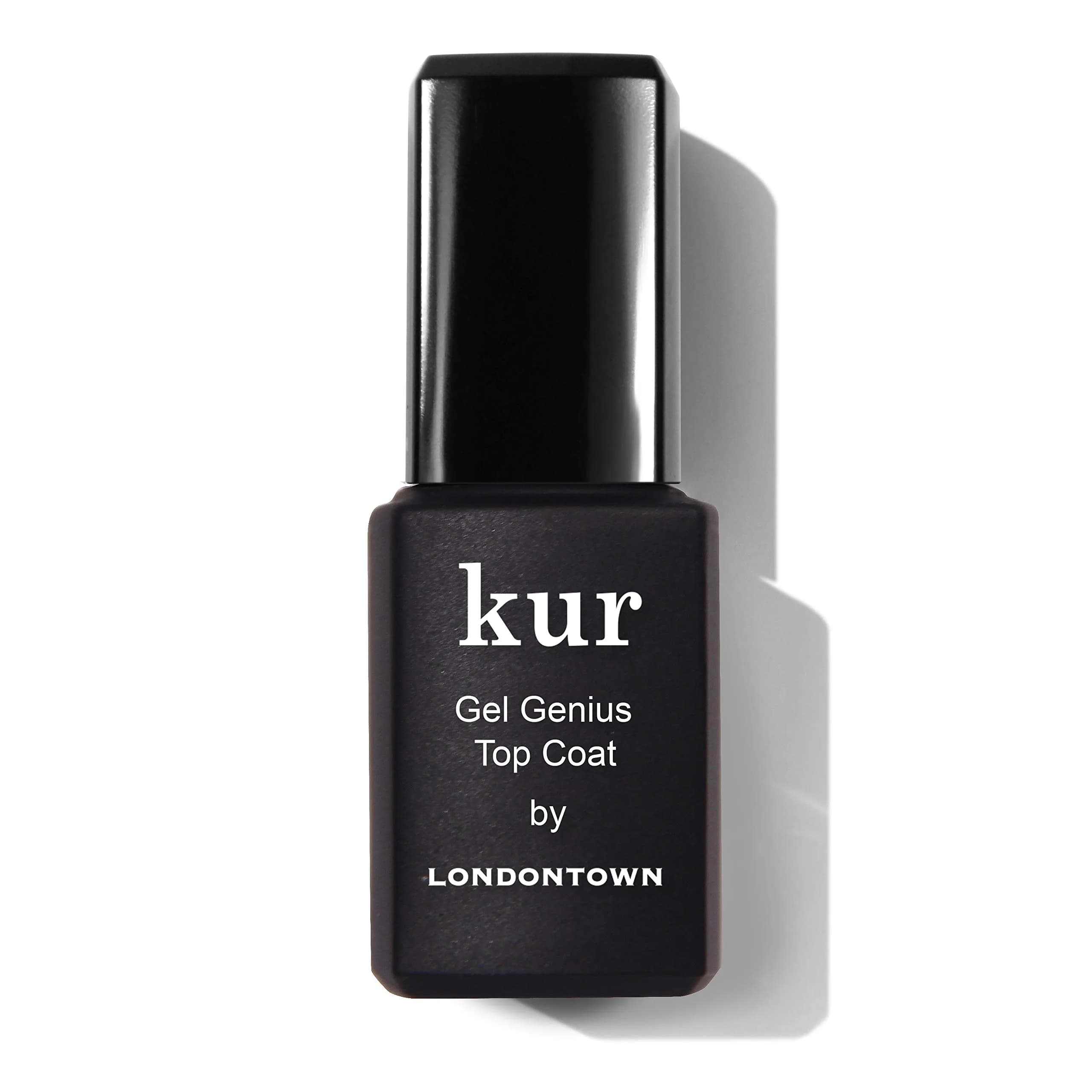 LONDONTOWN kur Gel Genius Top Coat & Base Coat 0.4 Fl Oz | Ultra-Glossy, Quick Dry, Sunlight Cured — Top Coat