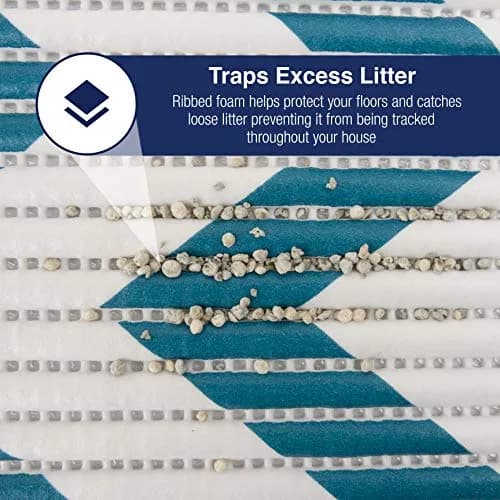 Fresh Kitty Water Resistant Waste Bag – XL Jumbo Foam Litter Mat, Blue/White Chevron, Phthalate & BPA Free, 40" x 25" thumbnail 3