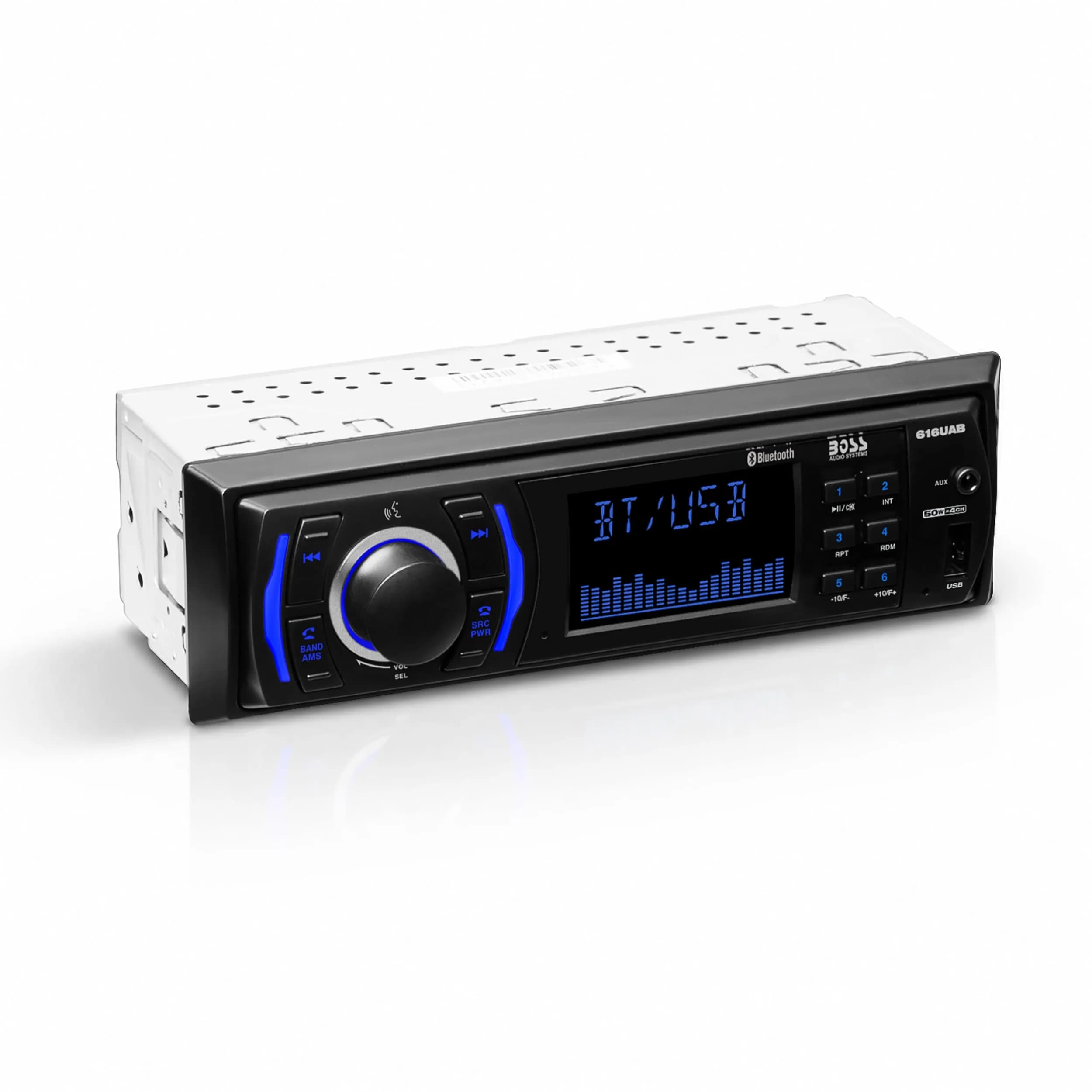 BOSS Audio Systems 616UAB Single DIN Bluetooth Car Stereo, No DVD, USB | 50W x 4 Max Power, Hands-Free Calls — 616UAB