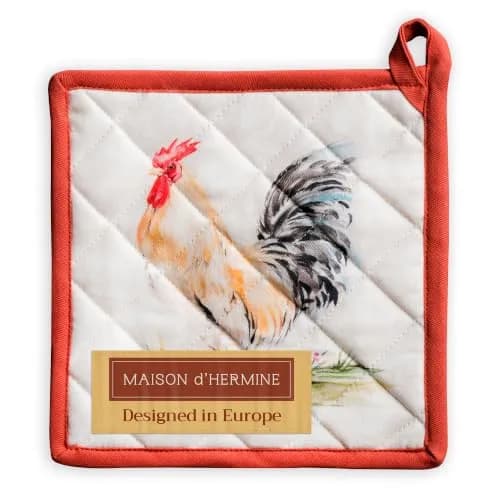Maison d' Hermine Pot Holders 8" x 8" | 100% Quilted Cotton, European Design, Made in India thumbnail 1