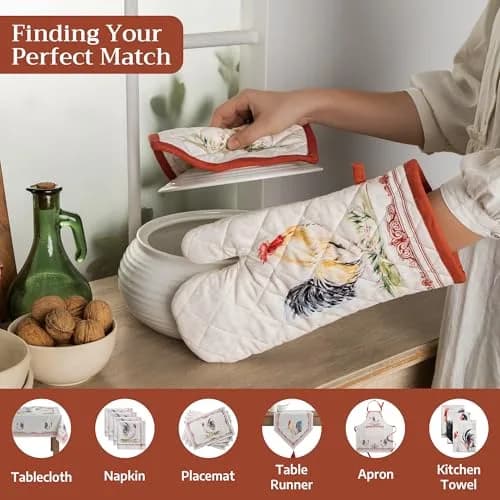 Maison d' Hermine Pot Holders 8" x 8" | 100% Quilted Cotton, European Design, Made in India thumbnail 4