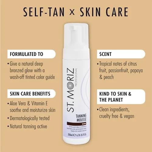 St. Moriz Professional Dark Self Tanner Mousse 200ml (6.76 fl oz) | Streak-Free Fake Tan with Aloe Vera & Vitamin E thumbnail 2