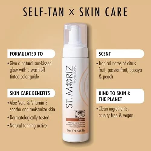 St. Moriz Professional Medium Self Tanner Mousse 200ml (6.76 Fl Oz) | Streak-Free Natural Glow thumbnail 2