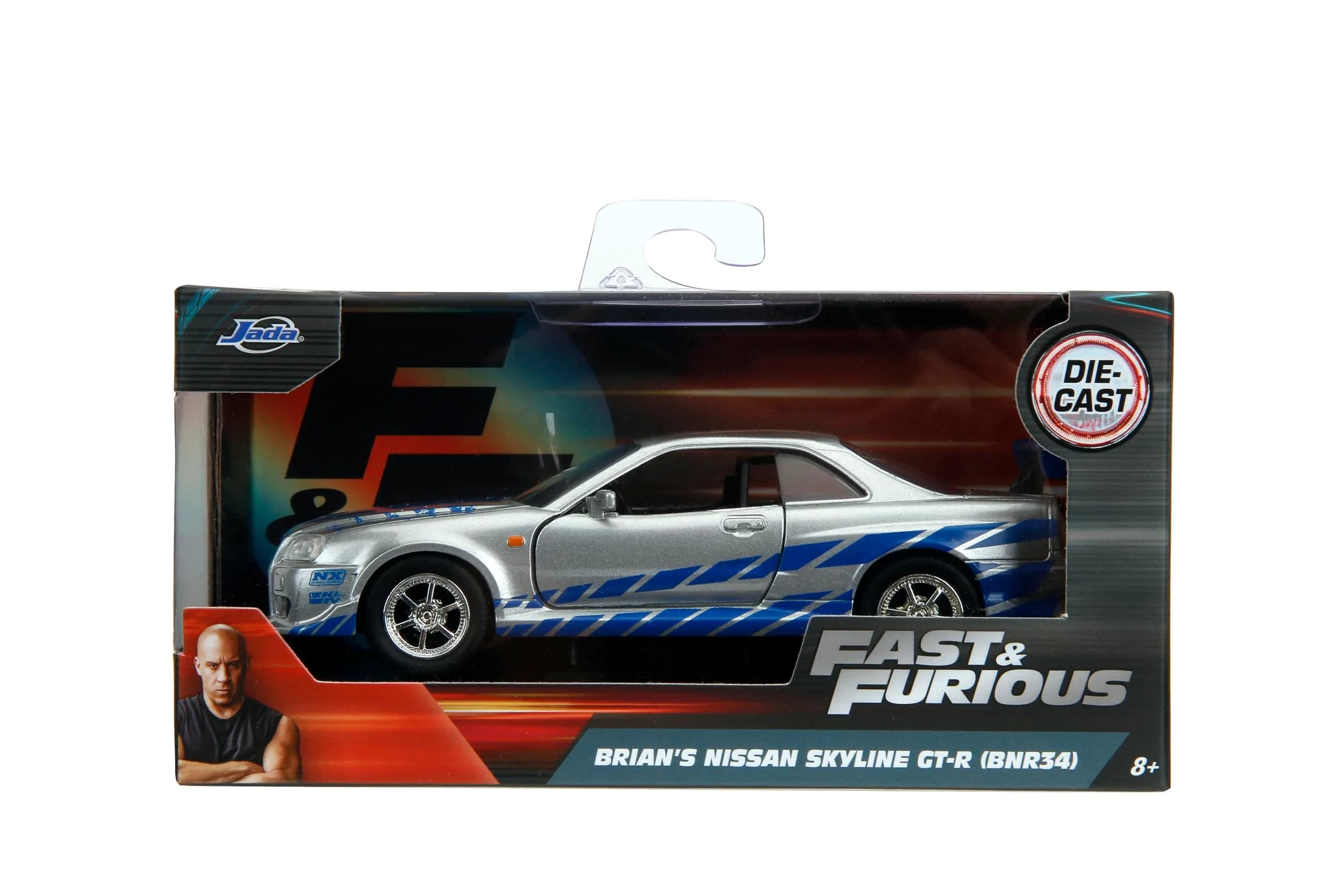 Jada Fast & Furious Brian's Nissan Skyline GT-R R34 1:32 Scale Die-cast Car | Officially Licensed Movie Replica - view 5