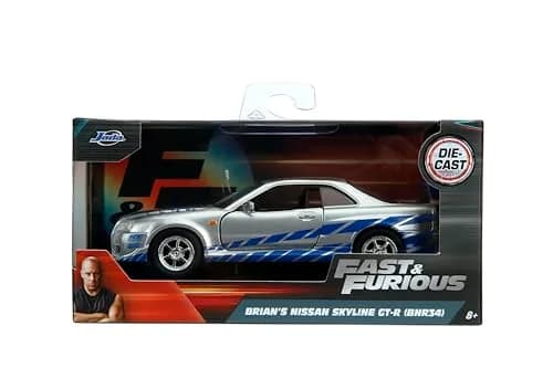Jada Fast & Furious Brian's Nissan Skyline GT-R R34 1:32 Scale Die-cast Car | Officially Licensed Movie Replica thumbnail 5