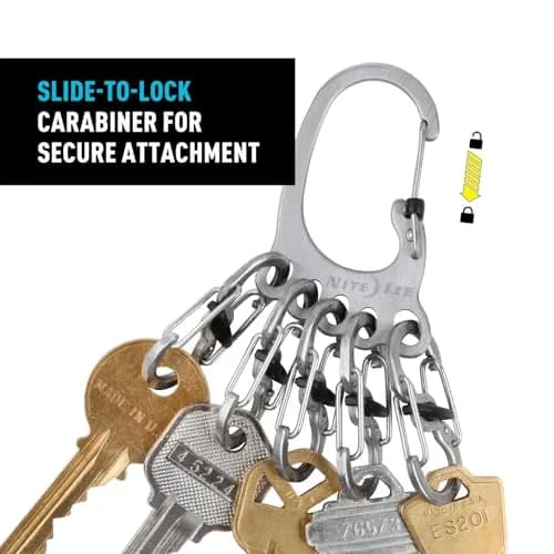 Nite Ize Carabiner Keychain with 5 Stainless Steel Locking S-Biners | Secure & Durable (70-120 chars) thumbnail 5