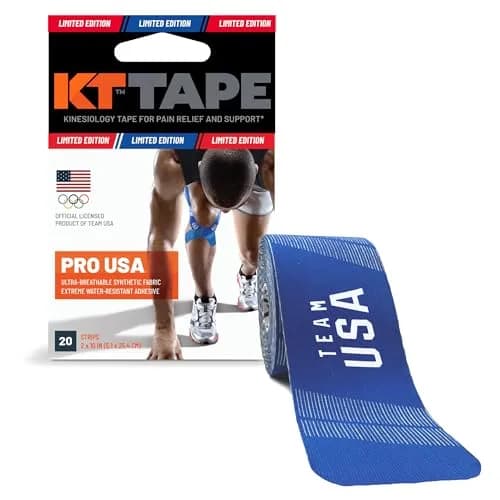 KT Tape Pro Synthetic Kinesiology Athletic Tape 20 Count 10-inch Precut Strips | USA Blue thumbnail 1