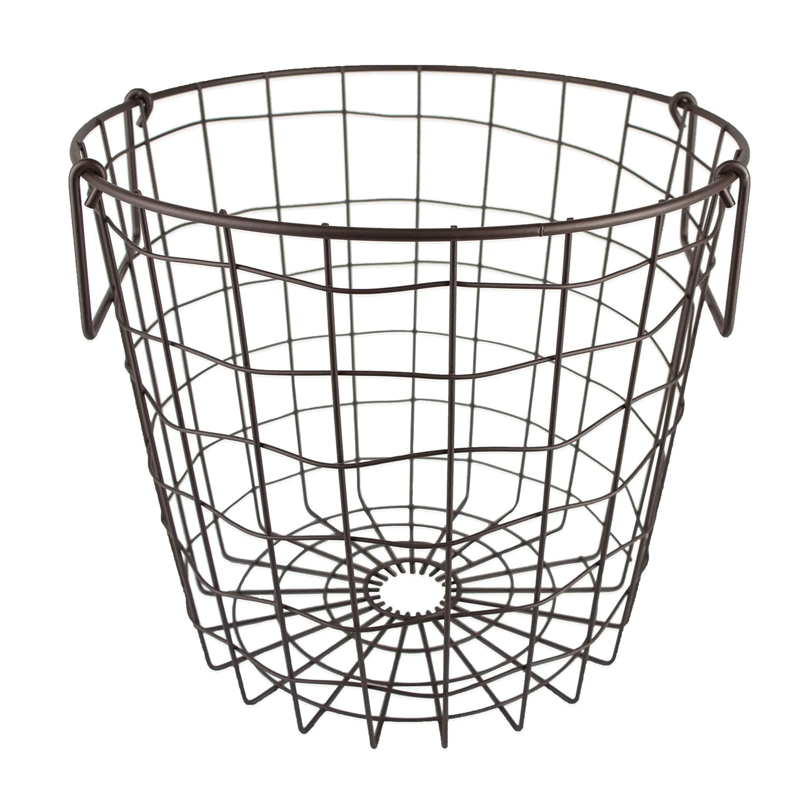 DII Metal Wire Storage Bin, Small Round 12x12x10 inches | Modern Black Finish for Home & Kitchen