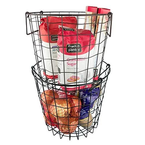 DII Metal Wire Storage Bin, Small Round 12x12x10 inches | Modern Black Finish for Home & Kitchen thumbnail 4