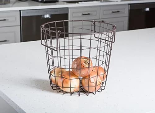 DII Metal Wire Storage Bin, Small Round 12x12x10 inches | Modern Black Finish for Home & Kitchen thumbnail 6