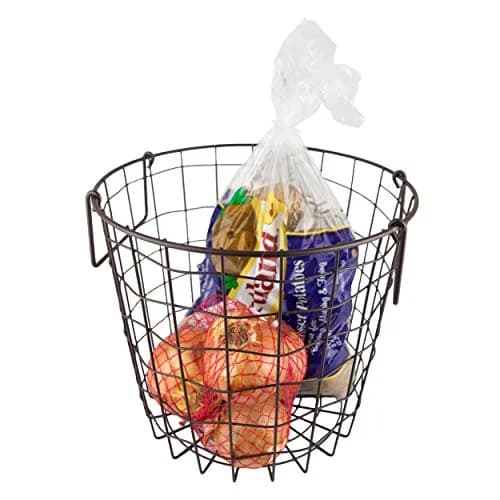 DII Metal Wire Storage Bin, Small Round 12x12x10 inches | Modern Black Finish for Home & Kitchen thumbnail 3