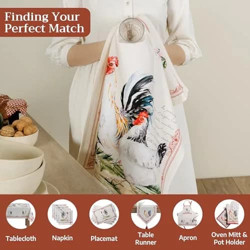 Maison d' Hermine Kitchen Towels Set of 2 | 100% Cotton, 27.50" x 20" | Stylish & Reusable thumbnail 6
