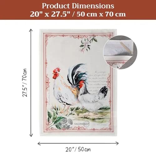 Maison d' Hermine Kitchen Towels Set of 2 | 100% Cotton, 27.50" x 20" | Stylish & Reusable thumbnail 9
