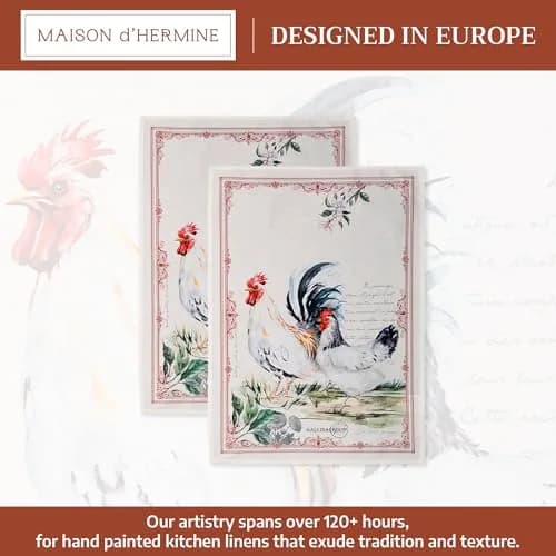 Maison d' Hermine Kitchen Towels Set of 2 | 100% Cotton, 27.50" x 20" | Stylish & Reusable thumbnail 3