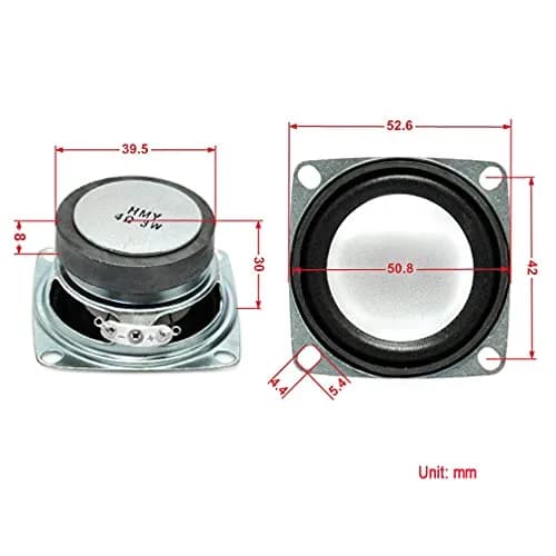 Gikfun 2 Inch 4 Ohm 3W Full Range Stereo Speakers (Pack of 2) | Compact DIY Audio Components thumbnail 3