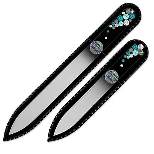 Mont Bleu Set of 2 Crystal Nail Files with Crystals | Genuine Czech Tempered Glass for Natural Nails thumbnail 1