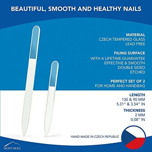 Mont Bleu Set of 2 Crystal Nail Files with Crystals | Genuine Czech Tempered Glass for Natural Nails thumbnail 2