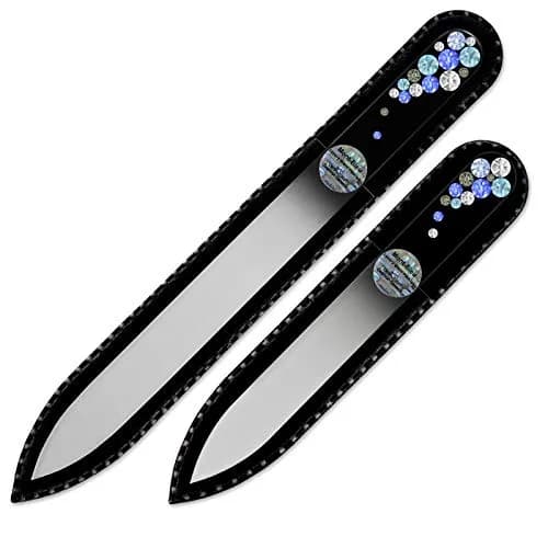 Mont Bleu Set of 2 Crystal Glass Nail Files | 90mm & 135mm (3.5" & 5.3") thumbnail 1