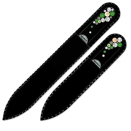 Mont Bleu Set of 2 Crystal Nail Files with Crystals | Genuine Czech Tempered Glass, Fine Grit thumbnail 4