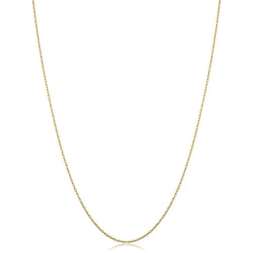 Kooljewelry Solid 10K Yellow Gold Rope Chain Necklace 0.7 mm (0.0275 in) | Polished Finish thumbnail 1