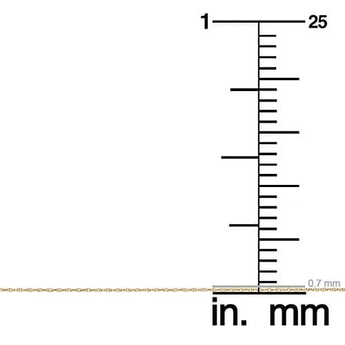 Kooljewelry Solid 10K Yellow Gold Rope Chain Necklace 0.7 mm (0.0275 in) | Polished Finish thumbnail 5