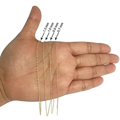 Kooljewelry Solid 10K Yellow Gold Rope Chain Necklace 0.7 mm (0.0275 in) | Polished Finish thumbnail 3