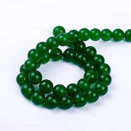 Ruilong Natural Stone Beads Dark Green Chalcedony 8mm | DIY Jewelry Making thumbnail 3
