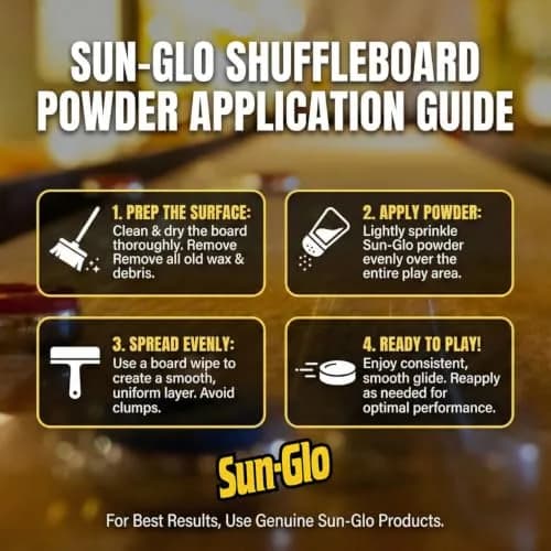 Sun-Glo Shuffleboard Maintenance Bundle: Speed 6 Medium Speed Powder Wax (16 oz) & Silicone Spray (12 oz) | Complete Care Kit for Small Tables thumbnail 3