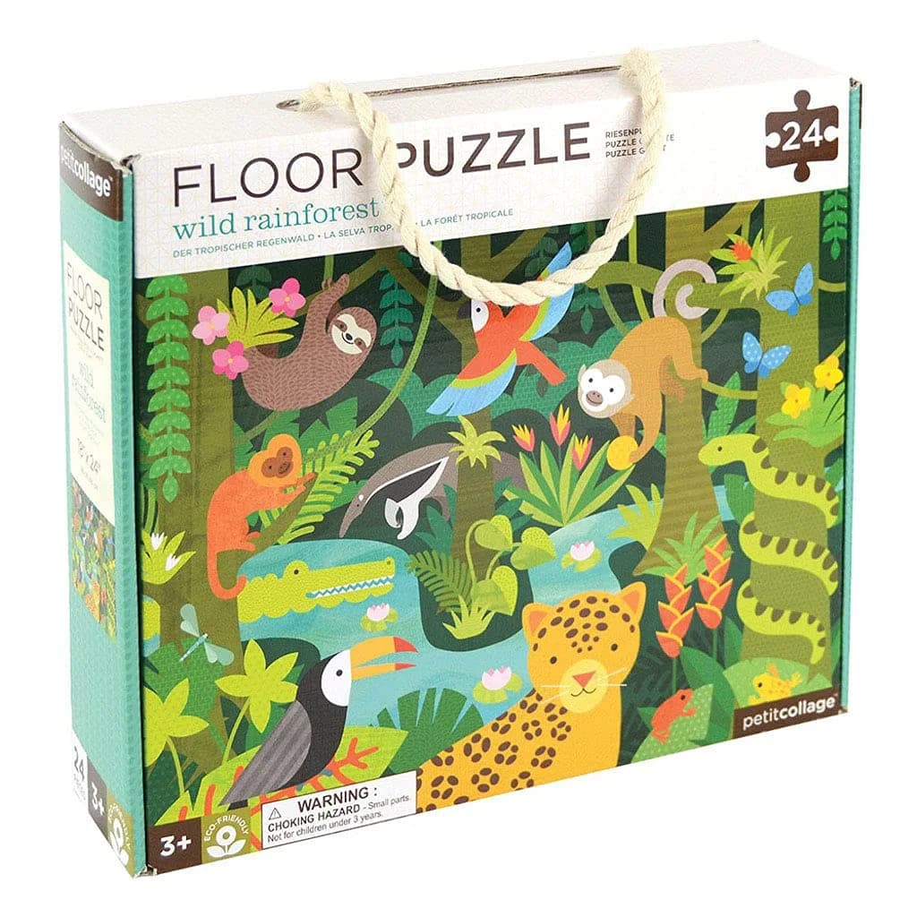 Petit Collage Floor Puzzle Wild Rainforest 24-Pieces | Bright, Eco-Friendly Kids Puzzle — Floor Puz Wild Rainforst