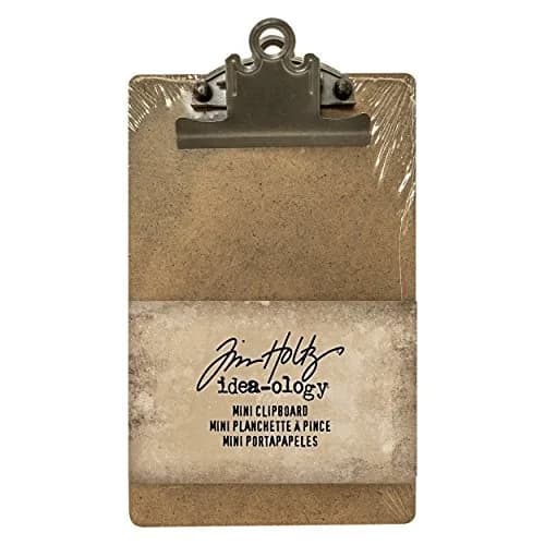 Tim Holtz Idea-ology Mini Clipboard 11.8 cm (4.63 x 7.75 Inches) | Antiqued Brass with Removable Hinge thumbnail 1
