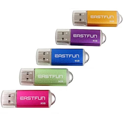 EASTFUN 5Pcs 8GB USB Flash Drive | USB 2.0 Memory Stick with Metal Casing (5 Pack, 8GB Each) thumbnail 1