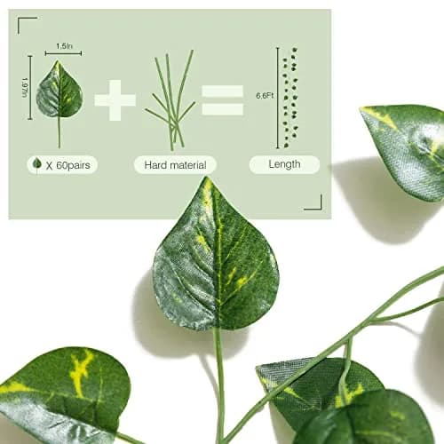 Yatim Artificial Ivy Vines Garland 78-Ft (23.77m) 12-Pack | Silk & Plastic Leaves for Home Decor thumbnail 2