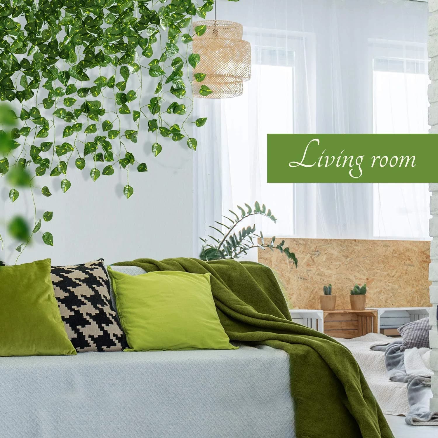 Yatim Artificial Ivy Vines Garland 78-Ft (23.77m) 12-Pack | Silk & Plastic Leaves for Home Decor - view 4