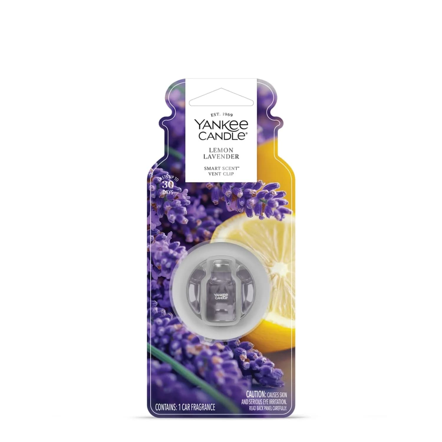 Yankee Candle Lemon Lavender Smart Scent Vent Clip Car Air Freshener | 4.4ml (0.15 Fl Oz) | Lasts Up to 30 Days — Lemon Lavender