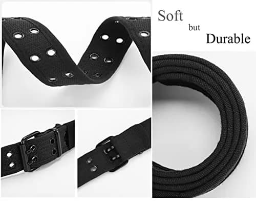 Gelante Canvas Double Grommet Hole Belt Medium (34-36 Inches) | Casual Web Belt with Metal Buckle thumbnail 3