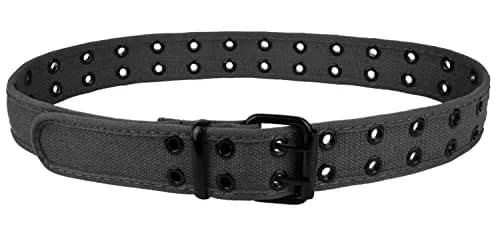 Gelante Canvas Double Grommet Hole Belt Black Large | Casual & Workwear Belt for Men & Women thumbnail 2