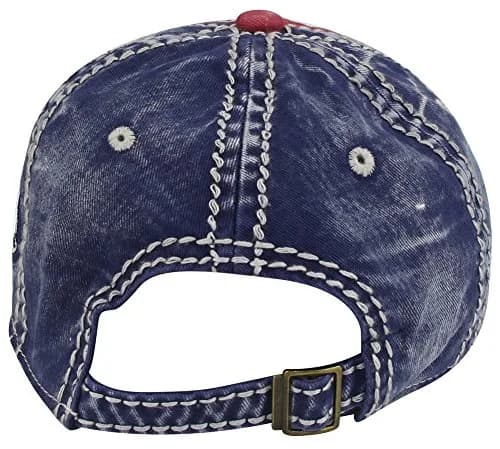 MINAKOLIFE Rock Shark Kingston 1969 Jamaica Distressed Vintage Trucker Baseball Cap Hat (Red)(Blue Shark) | Casual Sun Hat for Men & Women thumbnail 4