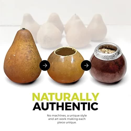 BALIBETOV Natural Yerba Mate Gourd Set 207ml (7 Fl Oz) | Authentic Handmade Cup from Argentina thumbnail 5