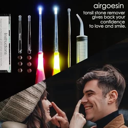 Airgoesin Tonsil Stone Remover LED Tool Kit 2 Sets | Painless Removal for Fresher Breath thumbnail 7