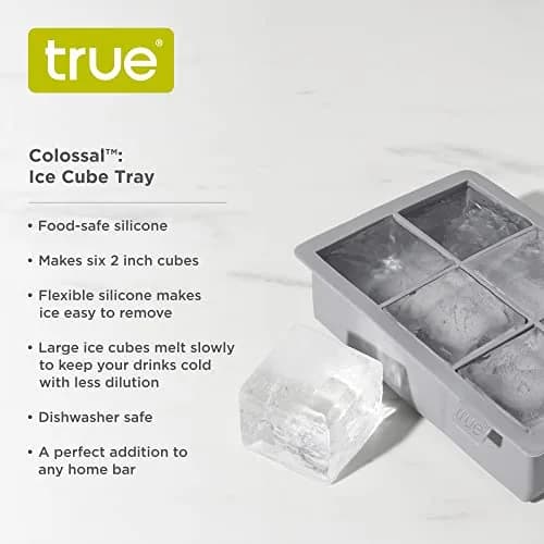 TRUE Large Silicone Ice Cube Tray for 2 Inch Cubes | Easy Release, Perfect for Whiskey & Cocktails thumbnail 2