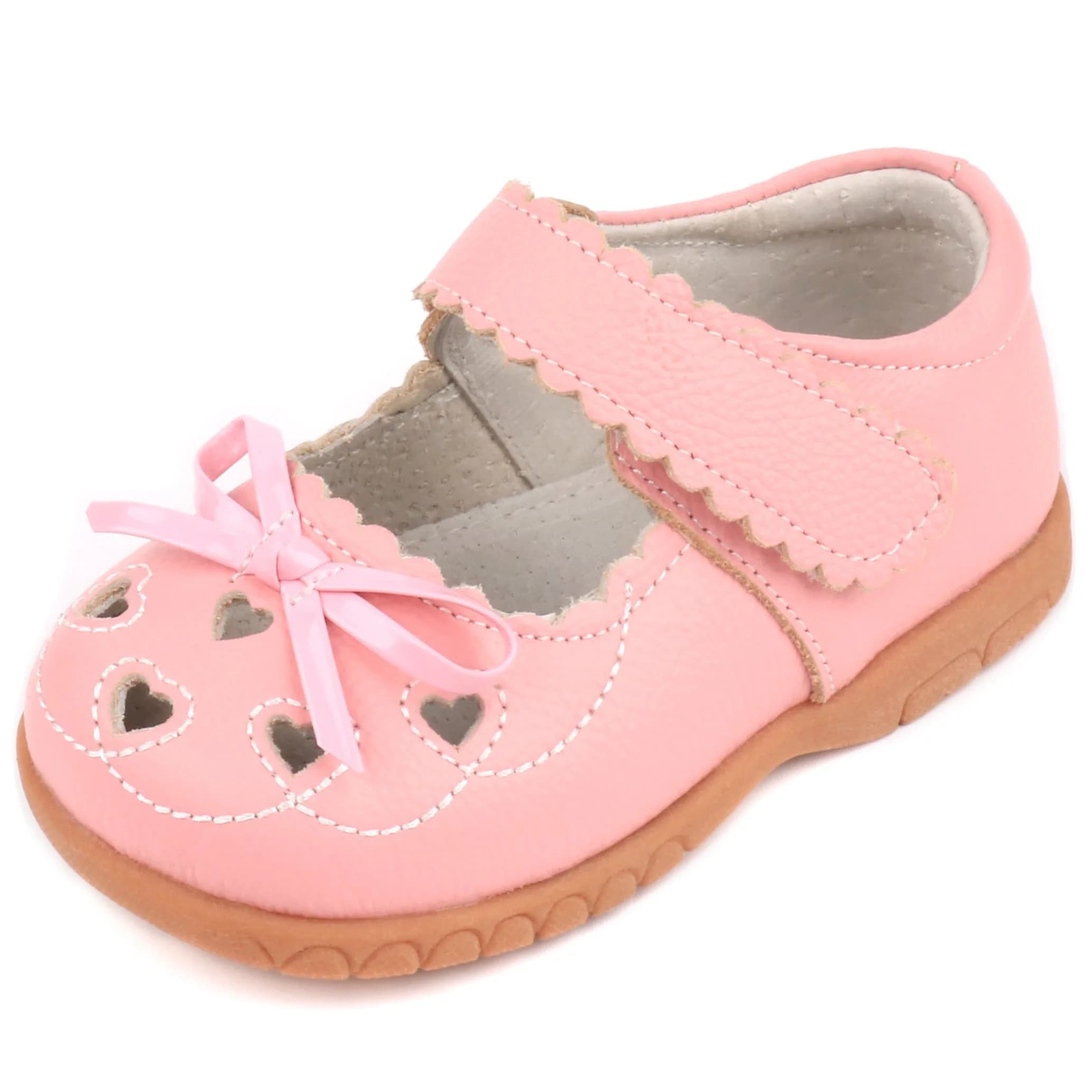 Femizee Girls Leather Bows Mary Jane Flat Shoes 1505 CN20 | Soft Genuine Leather, Toddler & Little Kid