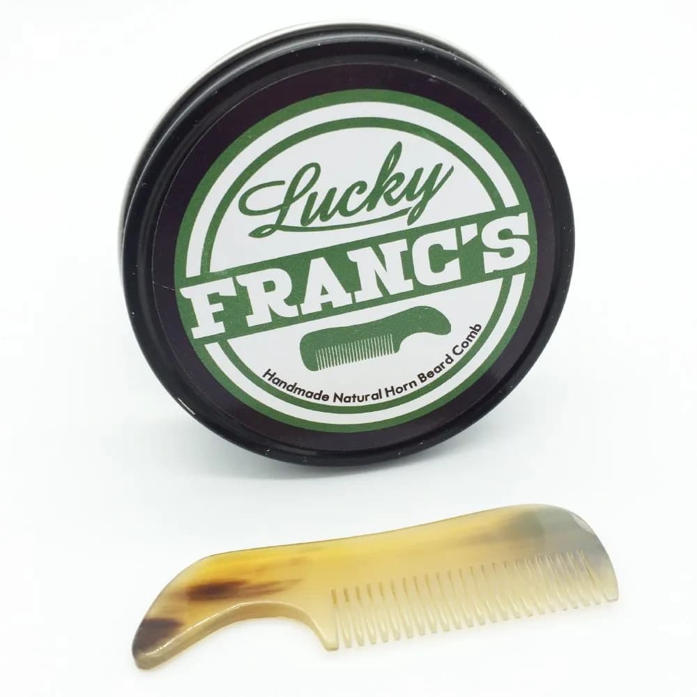 Lucky Franc's Handmade Ox Horn Fine Tooth Comb for Men | Static-Free Pocket Size Gift