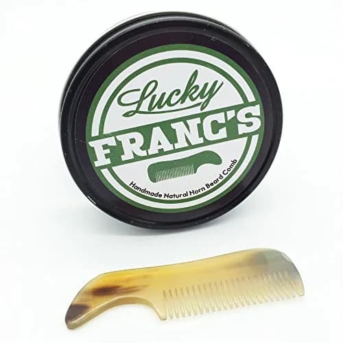 Lucky Franc's Handmade Ox Horn Fine Tooth Comb for Men | Static-Free Pocket Size Gift thumbnail 1
