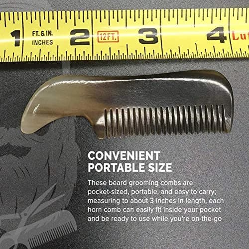 Lucky Franc's Handmade Ox Horn Fine Tooth Comb for Men | Static-Free Pocket Size Gift thumbnail 4