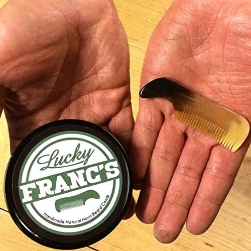 Lucky Franc's Handmade Ox Horn Fine Tooth Comb for Men | Static-Free Pocket Size Gift thumbnail 7