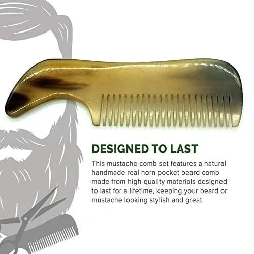 Lucky Franc's Handmade Ox Horn Fine Tooth Comb for Men | Static-Free Pocket Size Gift thumbnail 2